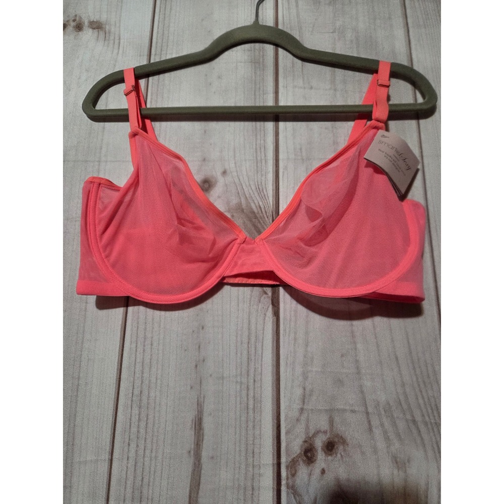Smart & Sexy Women Neon‎ Pink Mesh Underwire Bra 40D Pad-Free